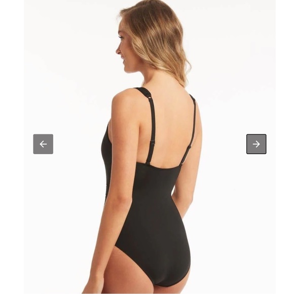 Nwot Sea Level Eco Essentials Spliced A-DD Cup One Piece Swimsuit sz 4 - Picture 2 of 6